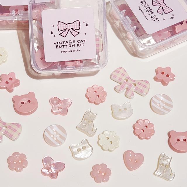 빈티지 캣 단추 diy