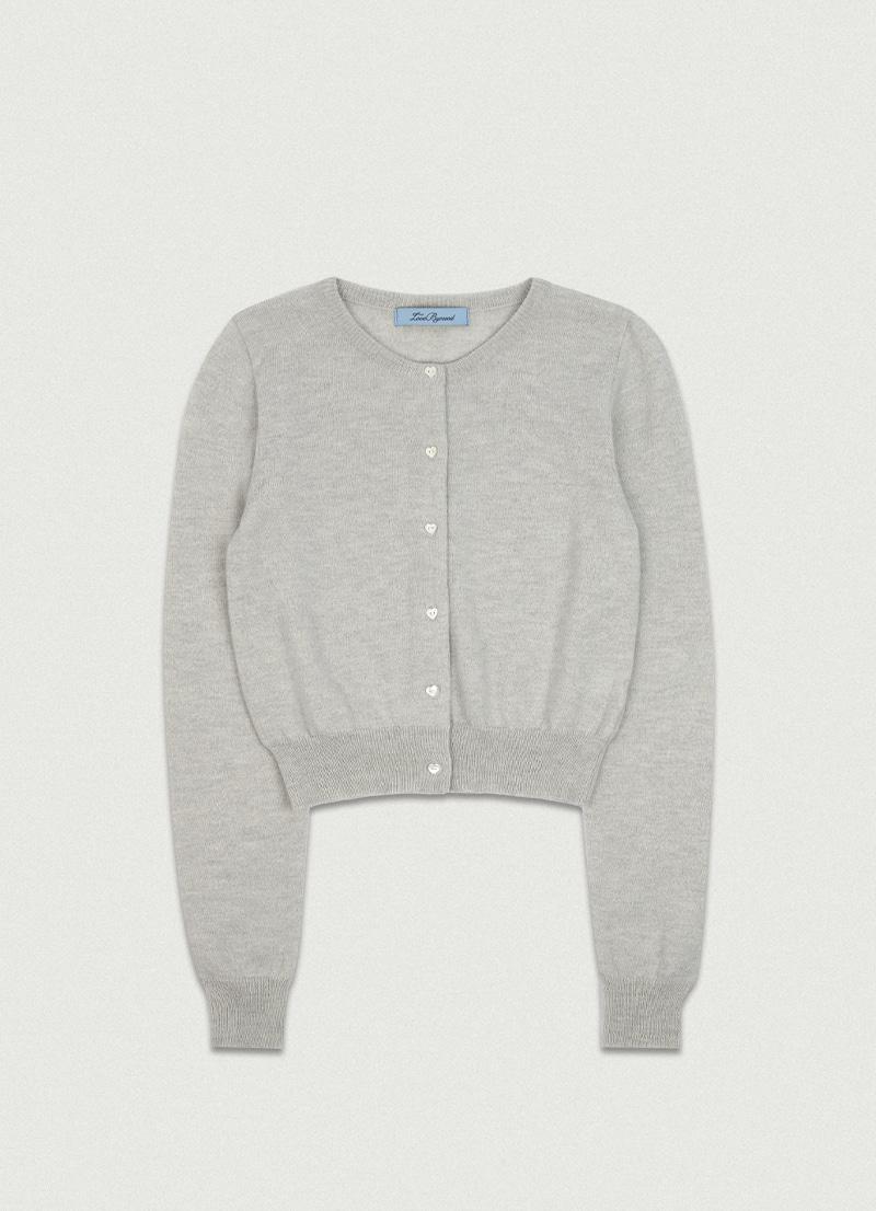 Heart Wool Cardigan [melange gray]