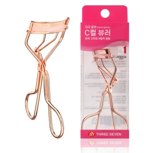 루이본 하이컬링 c컬 속눈썹 뷰러 + 실리콘 패드 세트, 로즈골드, 1세트