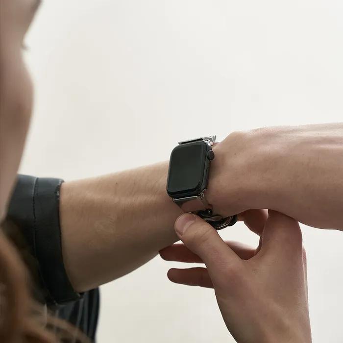 애플워치 스트랩 메탈 두꺼운 무광 체인 42 mm 44 mm 45 mm 46 mm 49 mm AST-B1506DCO