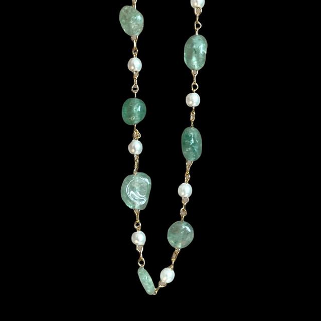玉花 Necklace(아벤츄린초커비즈네크리스)