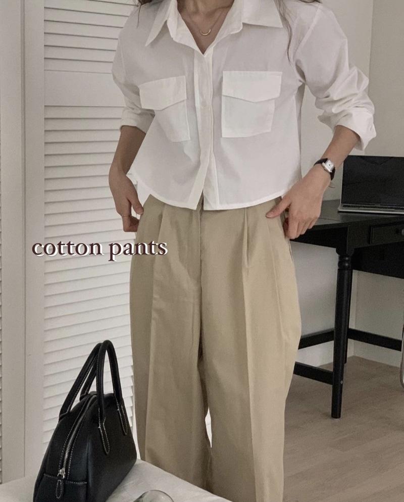 (sale) 폴 핀턱 코튼 팬츠 (4color)