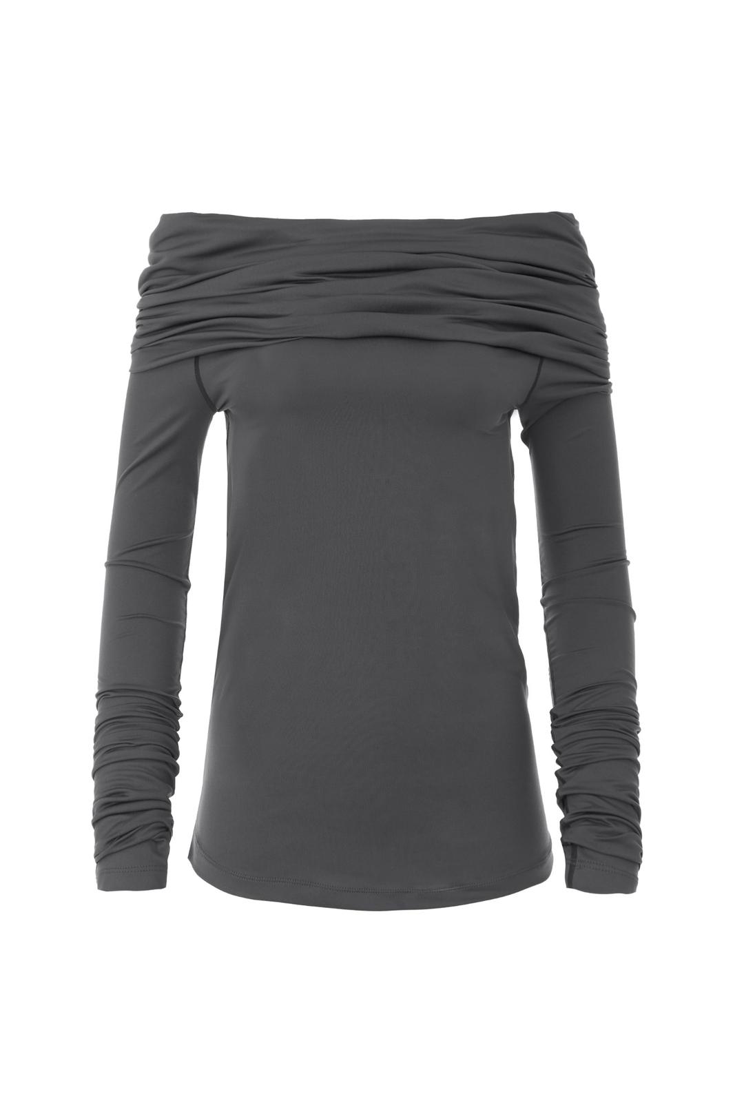 DRAPING LONG SLEEVE CHARCOAL