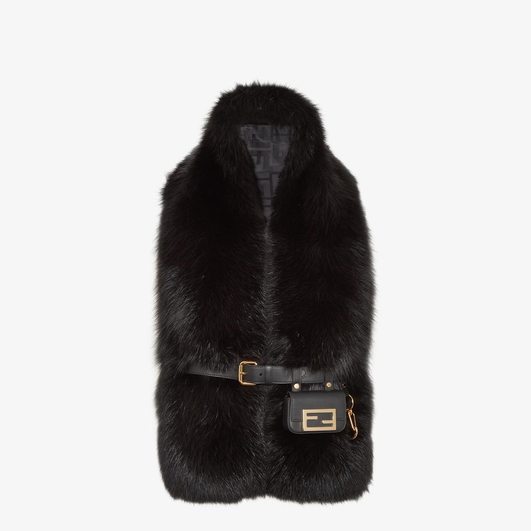 맥시 스톨 블랙 폭스 퍼 스톨