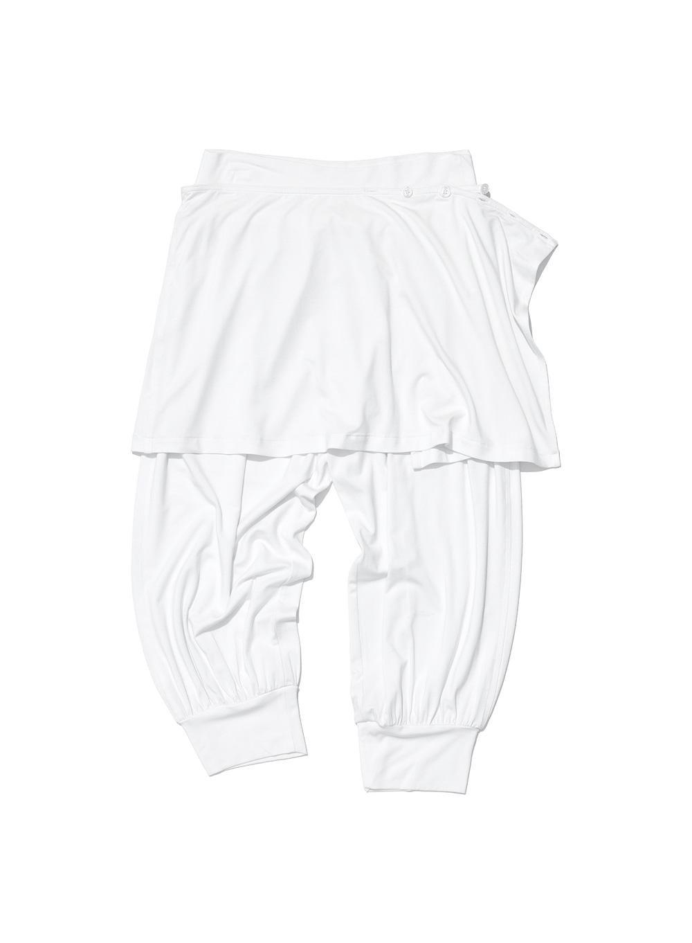 [WOMEN] PWC DETACHABLE WRAP SKIRT HAREM MIDI PANTS_WHITE