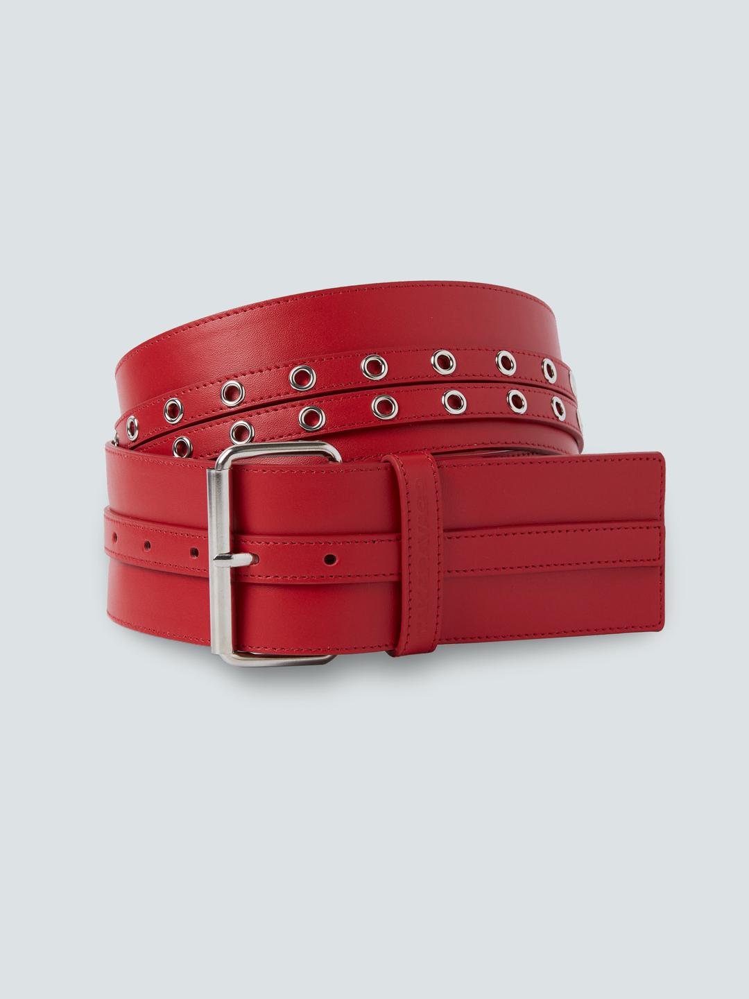 Buckle biker belt_Red