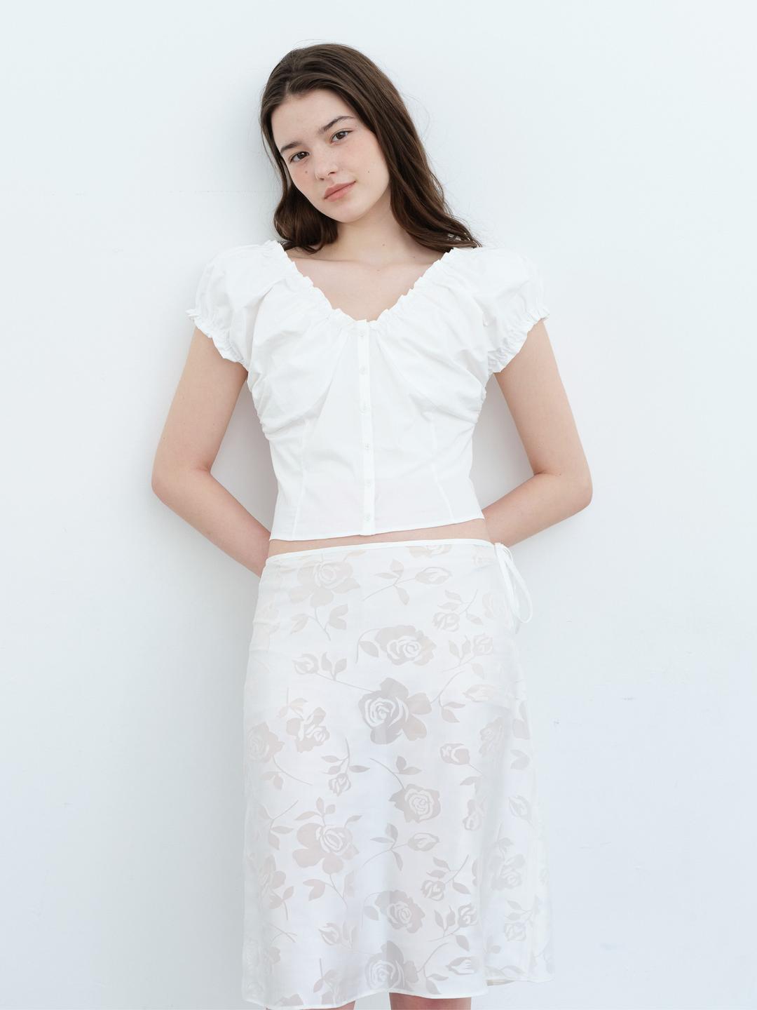 Rose Layered Skirt-White