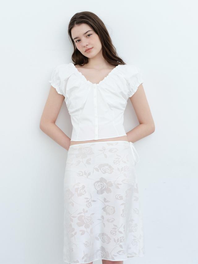 Rose Layered Skirt-White