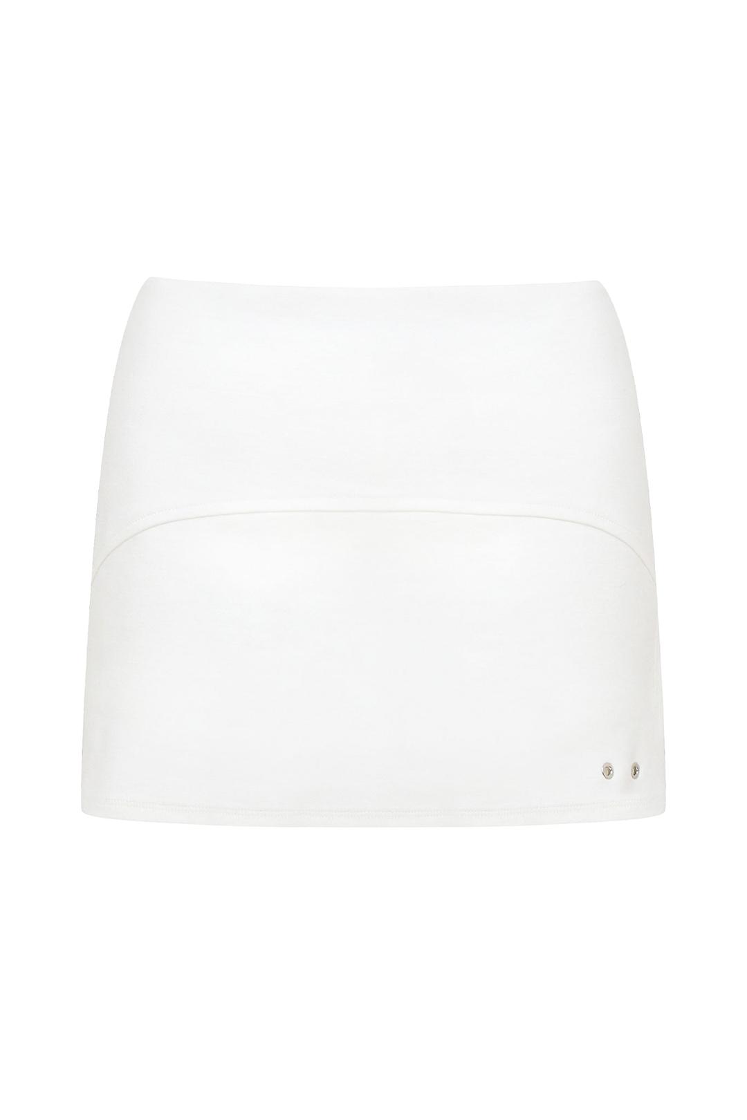 Eyelet slit skirt (white)