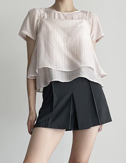 라운지401 러브 레이어드 뷔스티에&블라우스 세트 [4color]