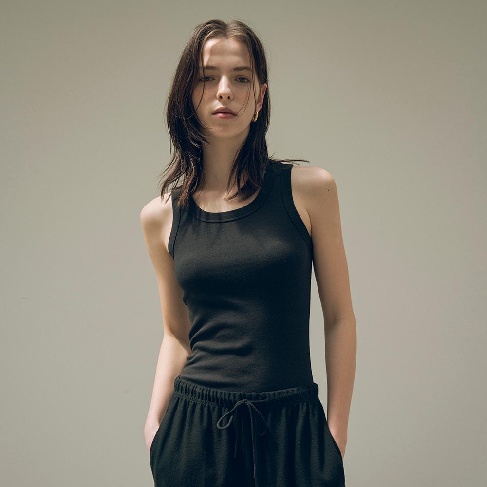 SITP5152 면모달 스쿱넥 나시_Black