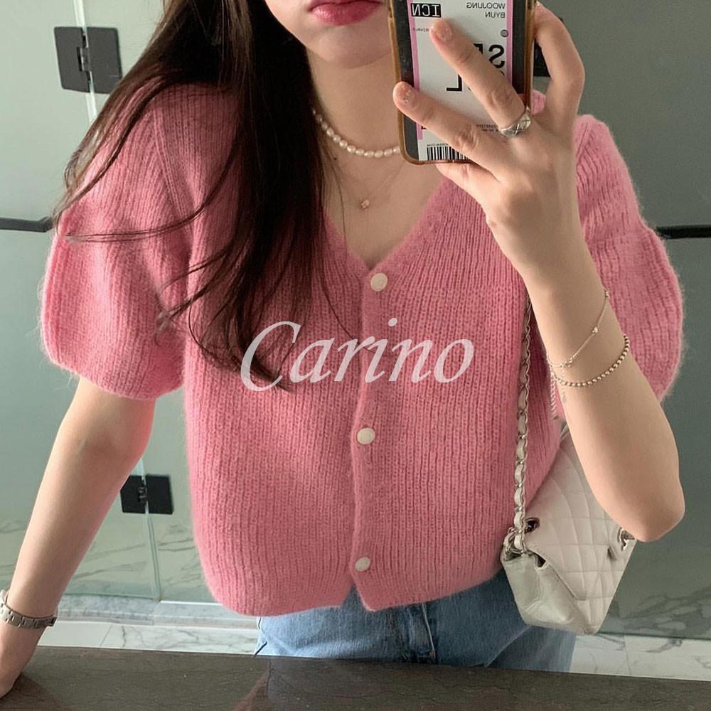 (sale/당일) 프리티영띵 퐁드 퍼프 반팔 니트 가디건 PYT 프영띵 (4color)