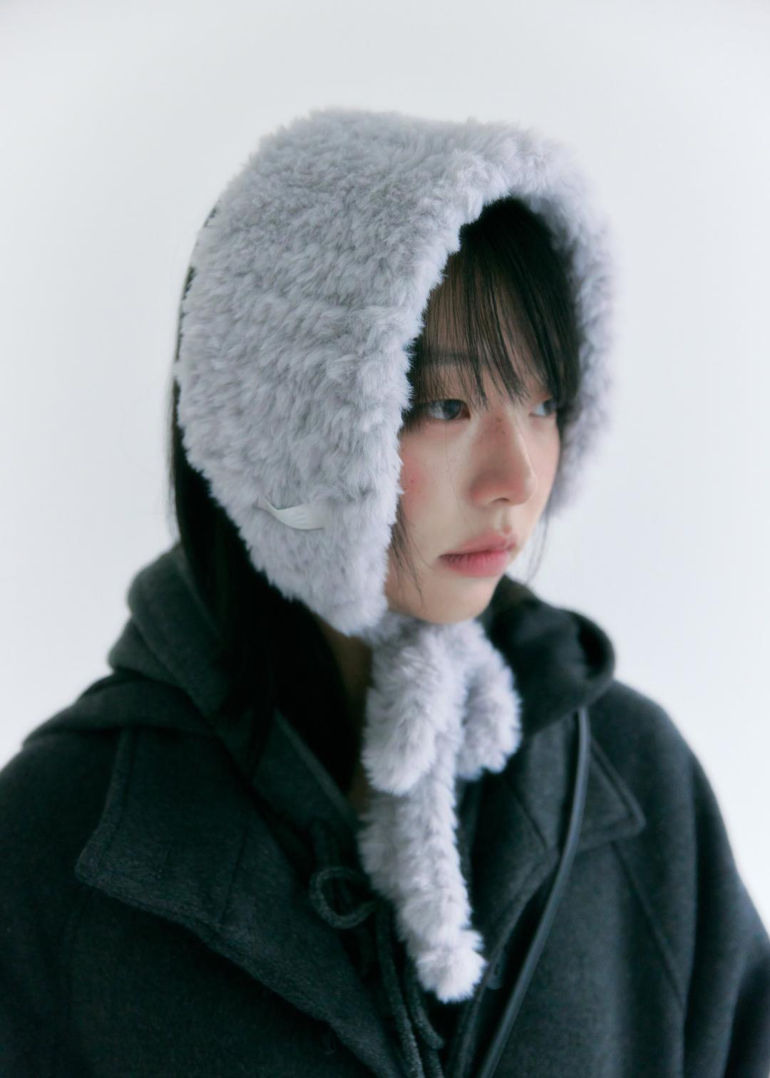 [handmade] furry earmuff (grey)