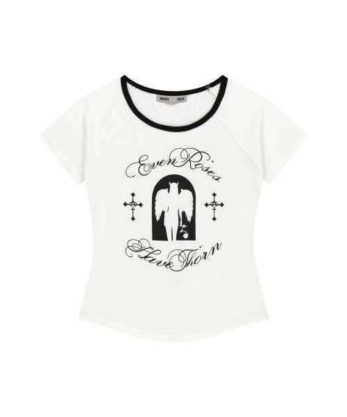 BAD ANGEL SLIM TEE_WHITE