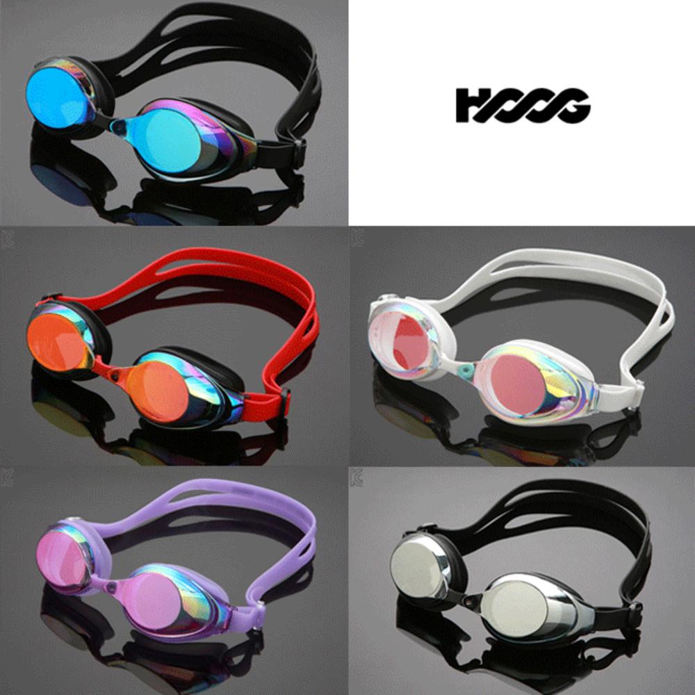 후그 수영 수경 연한미러 패킹수경 5종