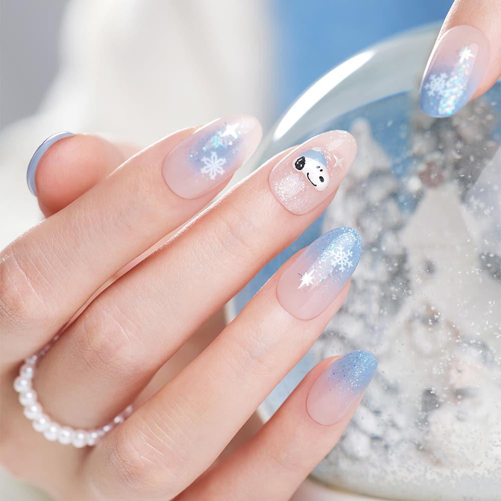 데싱디바 [데싱디바 X 피너츠] 데싱디바 매직프레스 스노우 스누피 (아몬드) 네일팁