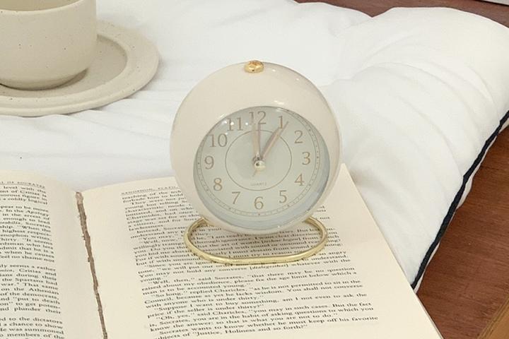 레트로 파스텔 탁상시계 무소음 아날로그 알람시계 인테리어 소품 3color