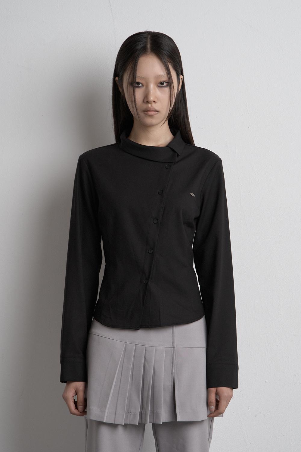 DIAGONAL UNBALANCED SHIRT BLACK