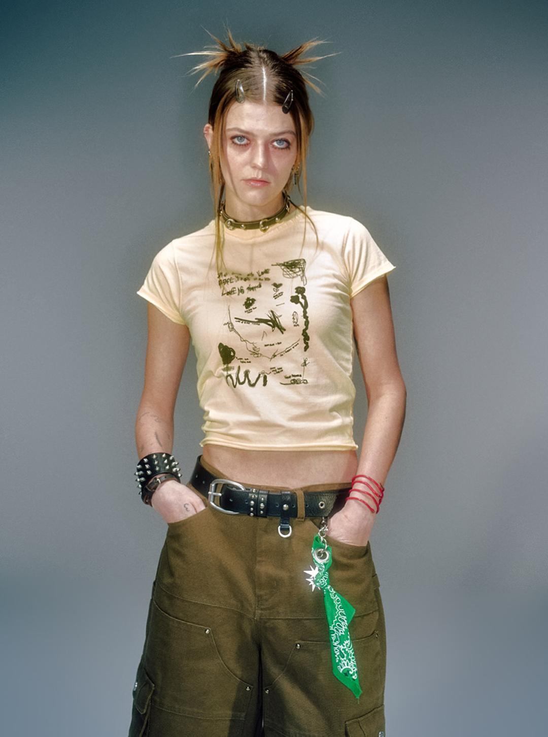 WOMEN EVAN ARTWORK T-SHIRT YELLOW