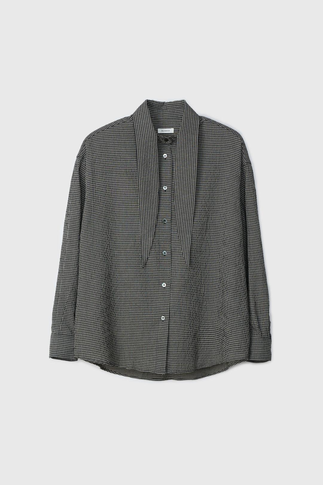 Soft Check Tie Shirt (Black)