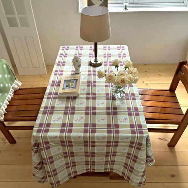 grape olive grid fabric
