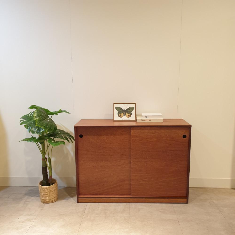 오노홈 라왕합판 미닫이수납장 거실 원목 주방 수납장 라왕합판가구 빈티지가구