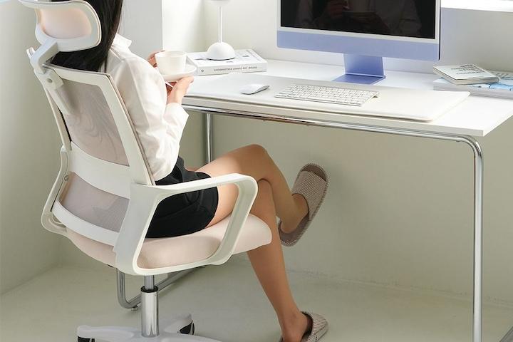 [단독] 뮤즈 편한 팔걸이 헤드형 컴퓨터 메쉬 책상 의자