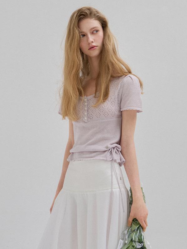 PETAL KNIT BLOUSE (SILVER LAVENDER)