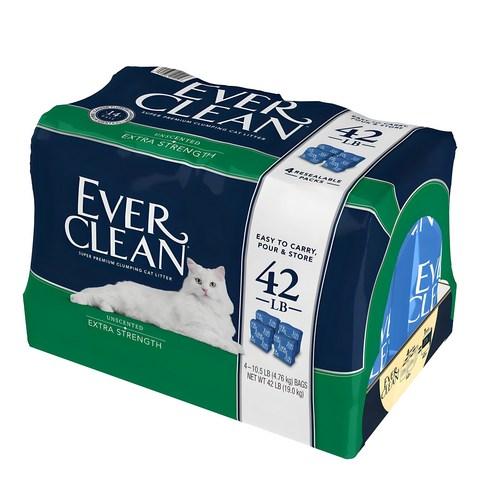 에버크린 엑스트라 스트롱 고양이모래, 4.76kg, 무향, 4개 - 모래 | 쿠팡