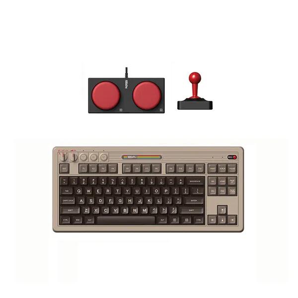 8BitDo C64 레트로87 기계식 키보드 + 슈퍼버튼 + 조이스틱 3종 세트 유무선 블루투스 Retro87 키보드 게이밍 텐키리스 87키