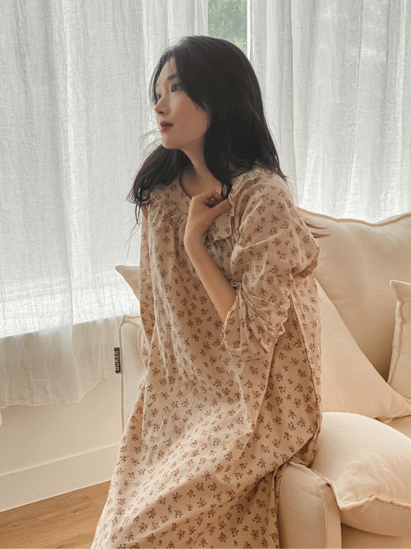 [☁코튼] J'eu 어텀 플라워 커플 파자마 잠옷 세트 2color