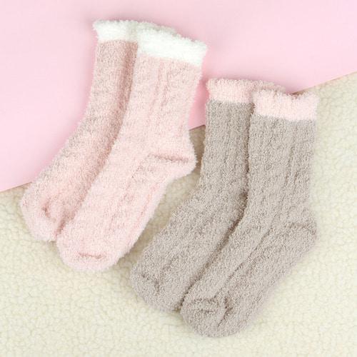 [당일출고 무배] 여성 겨울 중목 긴 롱 무지 수면 기모 파스텔 양말 파자마 캔디플래닛