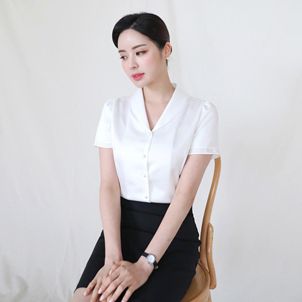 승무원면접복 승무원 면접복장 유니폼 블라우스 두겹 날개 튤립소매 [엘르2]