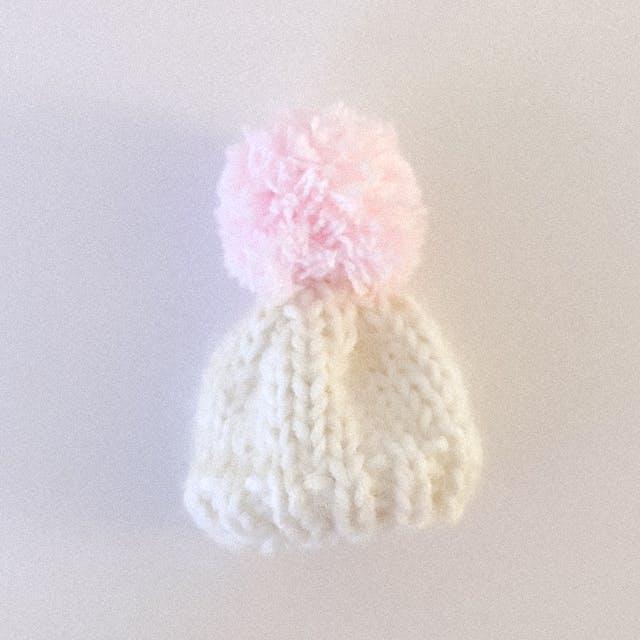 winter bell beanie - pink mohair