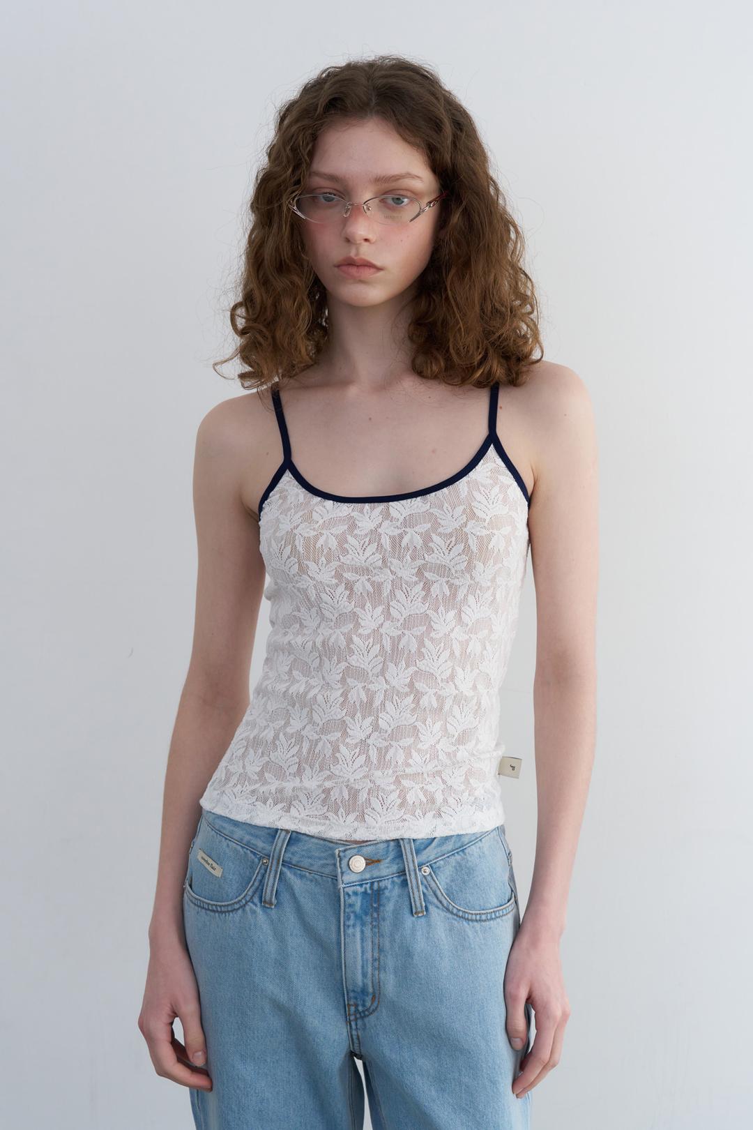 TEXTURE COMBI SLEEVELESS_WHITE LACE
