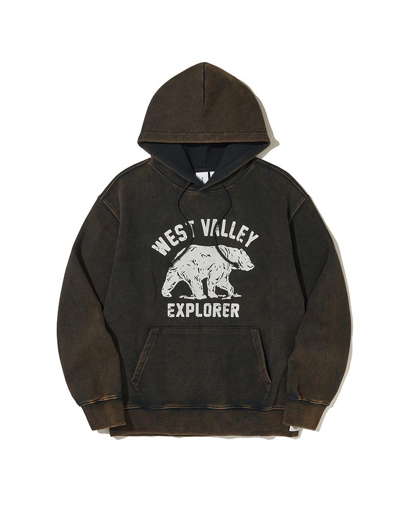 빈티지 웨스트밸리 베어 스웻 후드_블랙