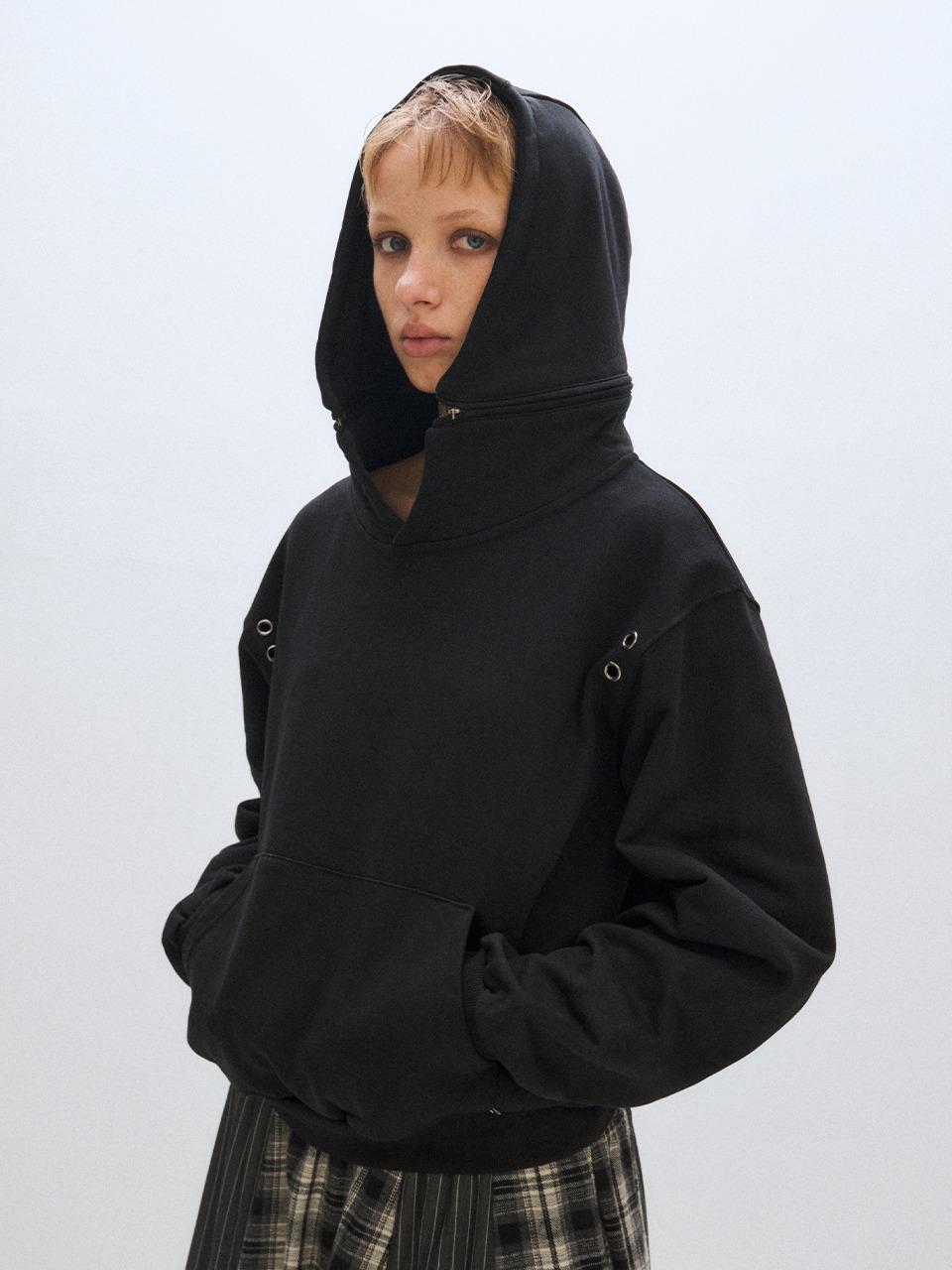 [PLZPROJECT]TWO-WAY HOOD, BLACK