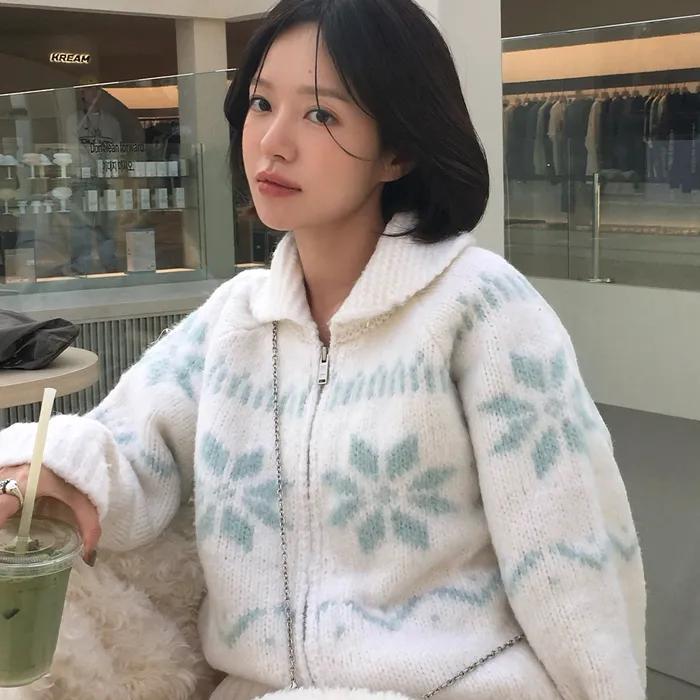 Snowball knit cardigan (snow)