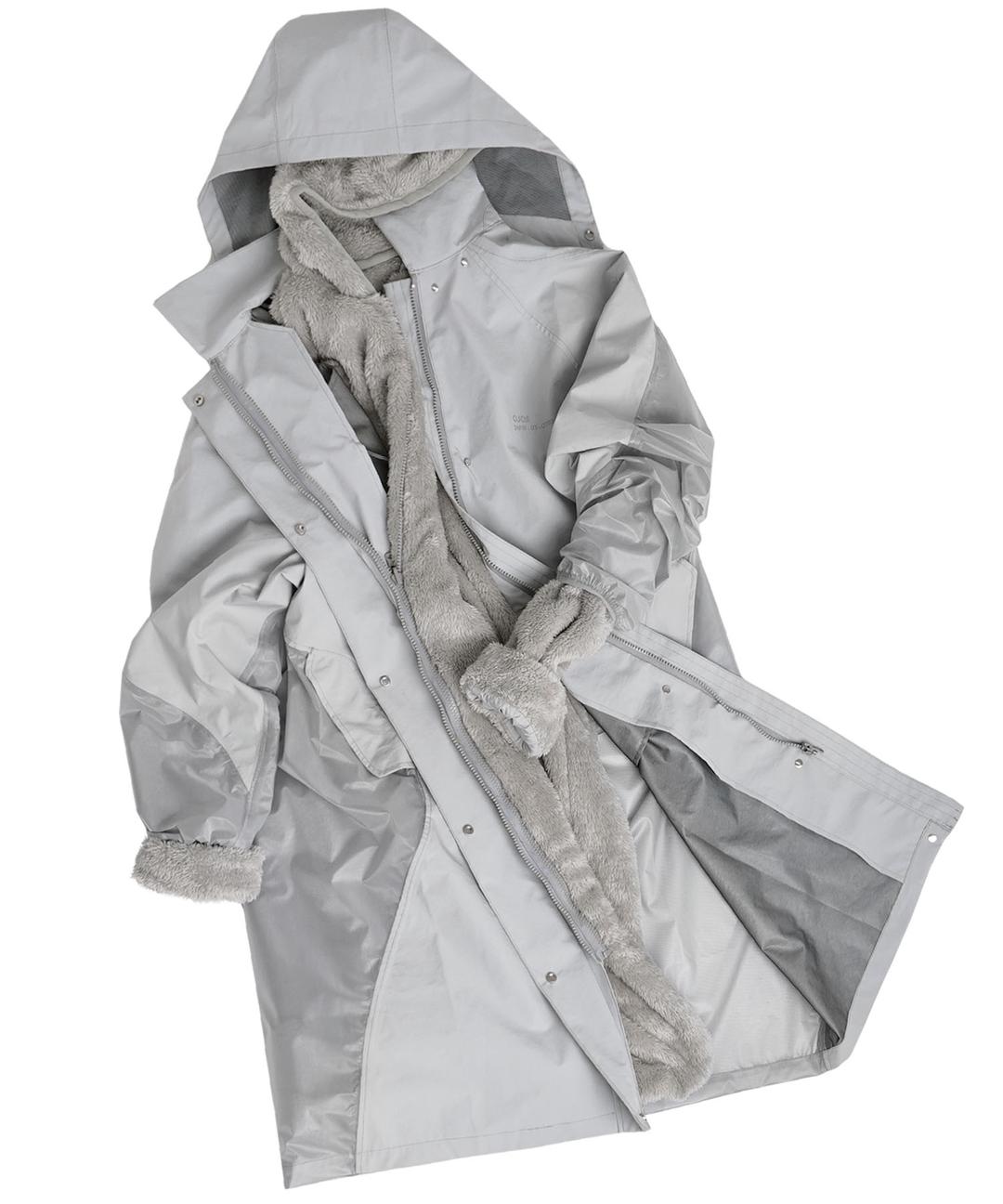2-way Nylon Fur Coat / Grey