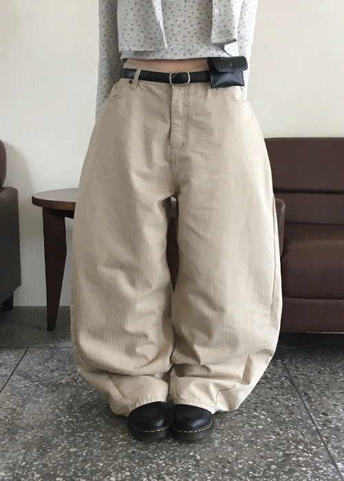 [얼리어텀🍂/루즈핏🖤] 스티치 백포켓 와이드 핀턱 팬츠