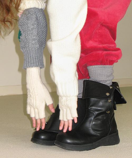 STAR STUD ECO LEATHER MID BOOTS BLACK