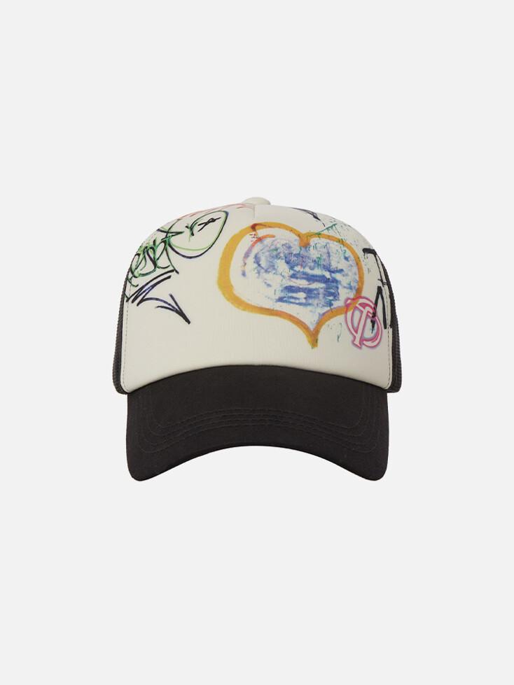 GRAFFITI TRUCKER CAP, BLACK