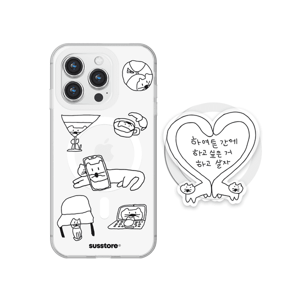 [맥세이프 톡 set] 2탄 왜곡된 매옹이 맥세이프 케이스 + 맥세이프 톡