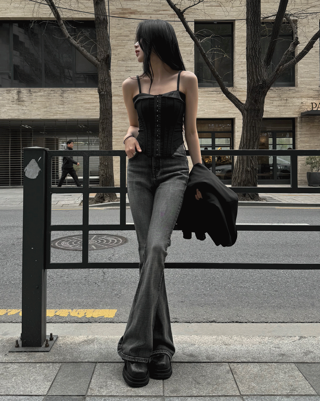 Sandpaper boots cut denim