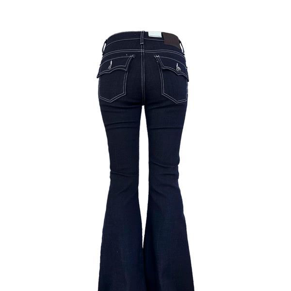 Mass pocket stitch boot-cut denim