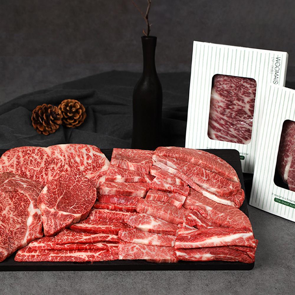 마장동 1++한우 모듬 특수부위 600g 투뿔 소고기 : 우메종