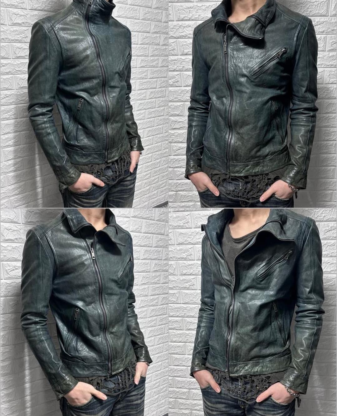 솔리드옴므 사선 더블짚 램스킨 자켓 | 후루츠패밀리