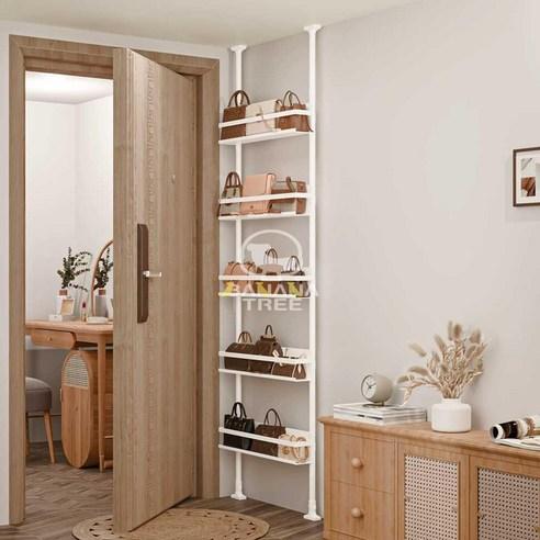 문 뒤에 물품을 걸 수 있는 스탠드선반 진열대 천장 설치 다층 홈백 수납장 - 스탠드행거 | 쿠팡