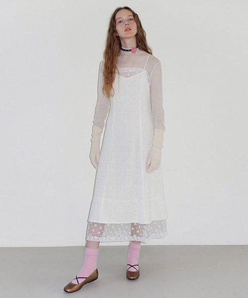 Lace layered dress. Ivory