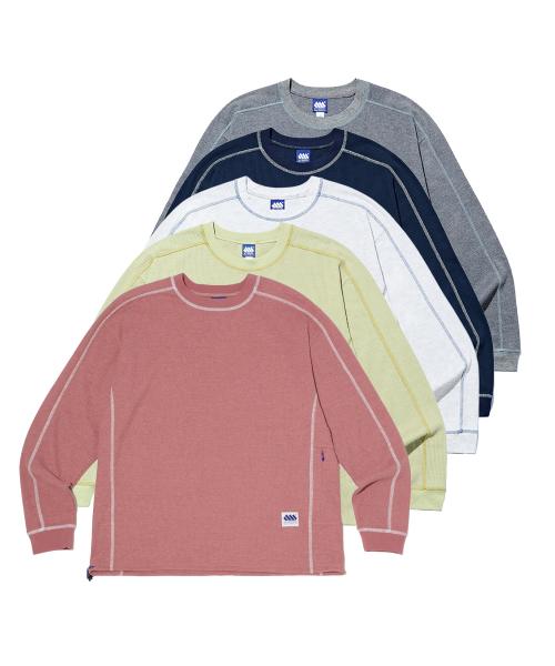 [5COLORS] 라인드 와플 롱 슬리브